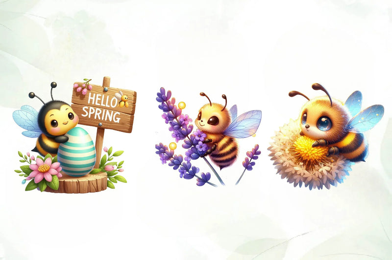 Spring Bee Clipart Bundle 3 - CraftNest - Digital Crafting and Art
