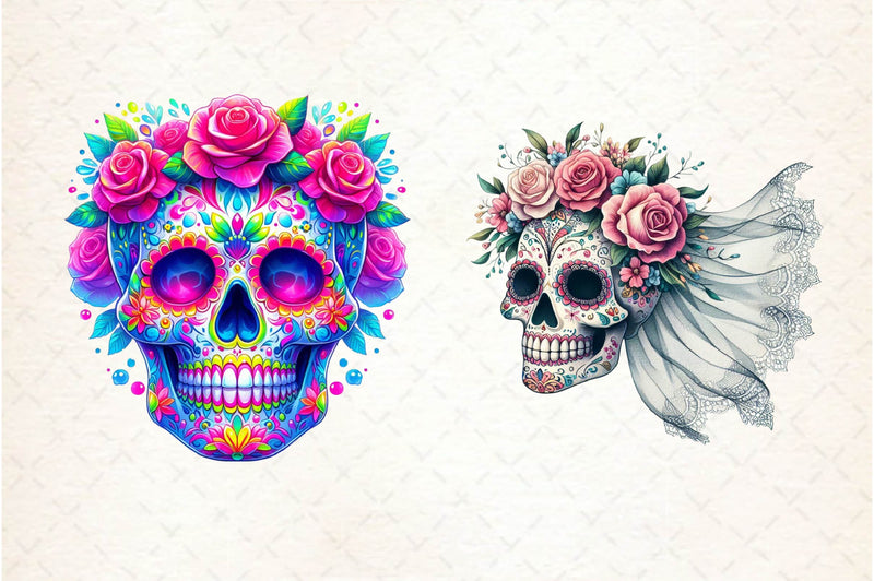 Mexican Sugar Skull Clipart Bundle - CraftNest - Digital Crafting and Art