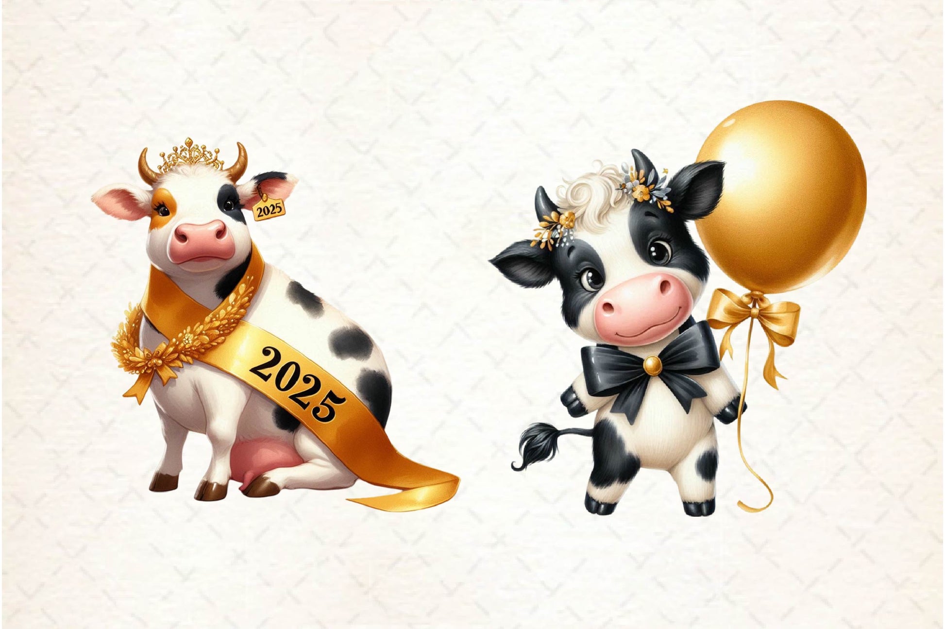 New Year Cow Clipart Bundle - CraftNest - Digital Crafting and Art