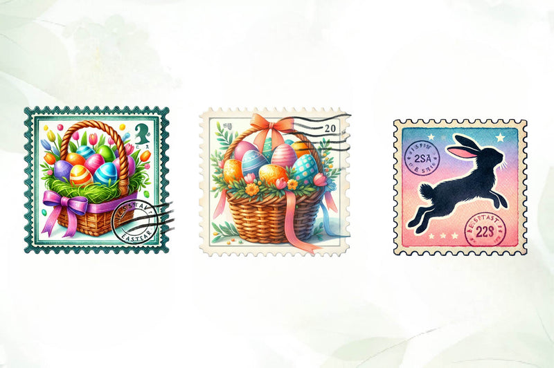 Easter Postage Stamp Clipart Bundle - CraftNest - Digital Crafting and Art