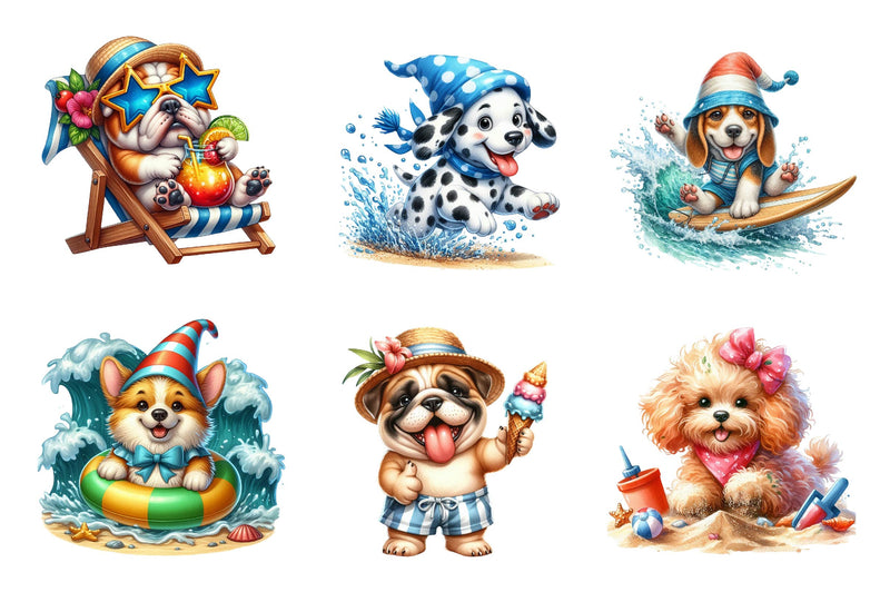 Beach Dog Gnome Collection Clipart Bundle - CraftNest - Digital Crafting and Art