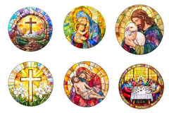 Round Stained Glass Easter Nativity Clipart Bundle - CraftNest - Digital Crafting and Art
