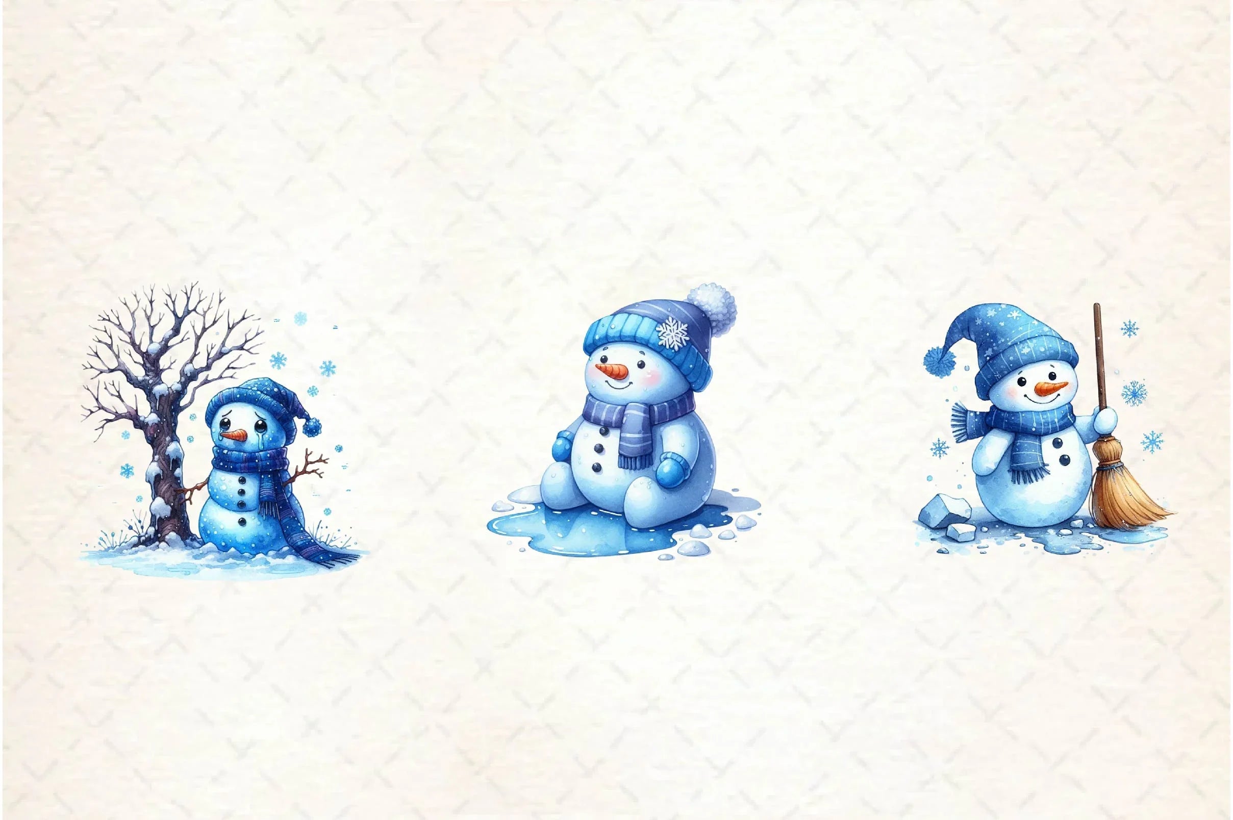 Depression Sad Snowman Clipart Bundle - CraftNest - Digital Crafting and Art