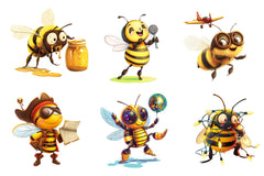 Quirky Funny Bee Clipart Bundle - CraftNest - Digital Crafting and Art