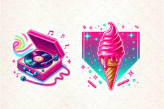 Neon Retro Pink Elements Clipart Bundle - CraftNest - Digital Crafting and Art