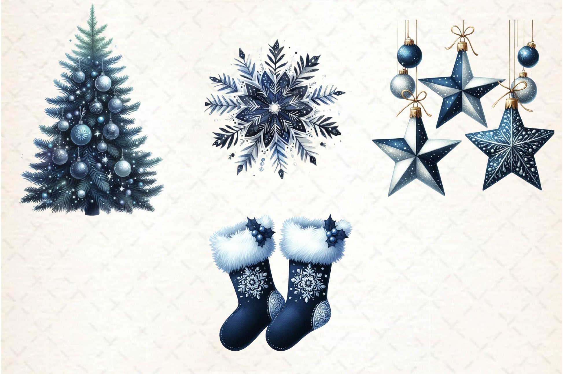 Navy Christmas Clipart Bundle - CraftNest - Digital Crafting and Art