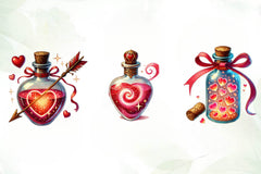 Love Bottle Valentines Day Clipart Bundle - CraftNest - Digital Crafting and Art