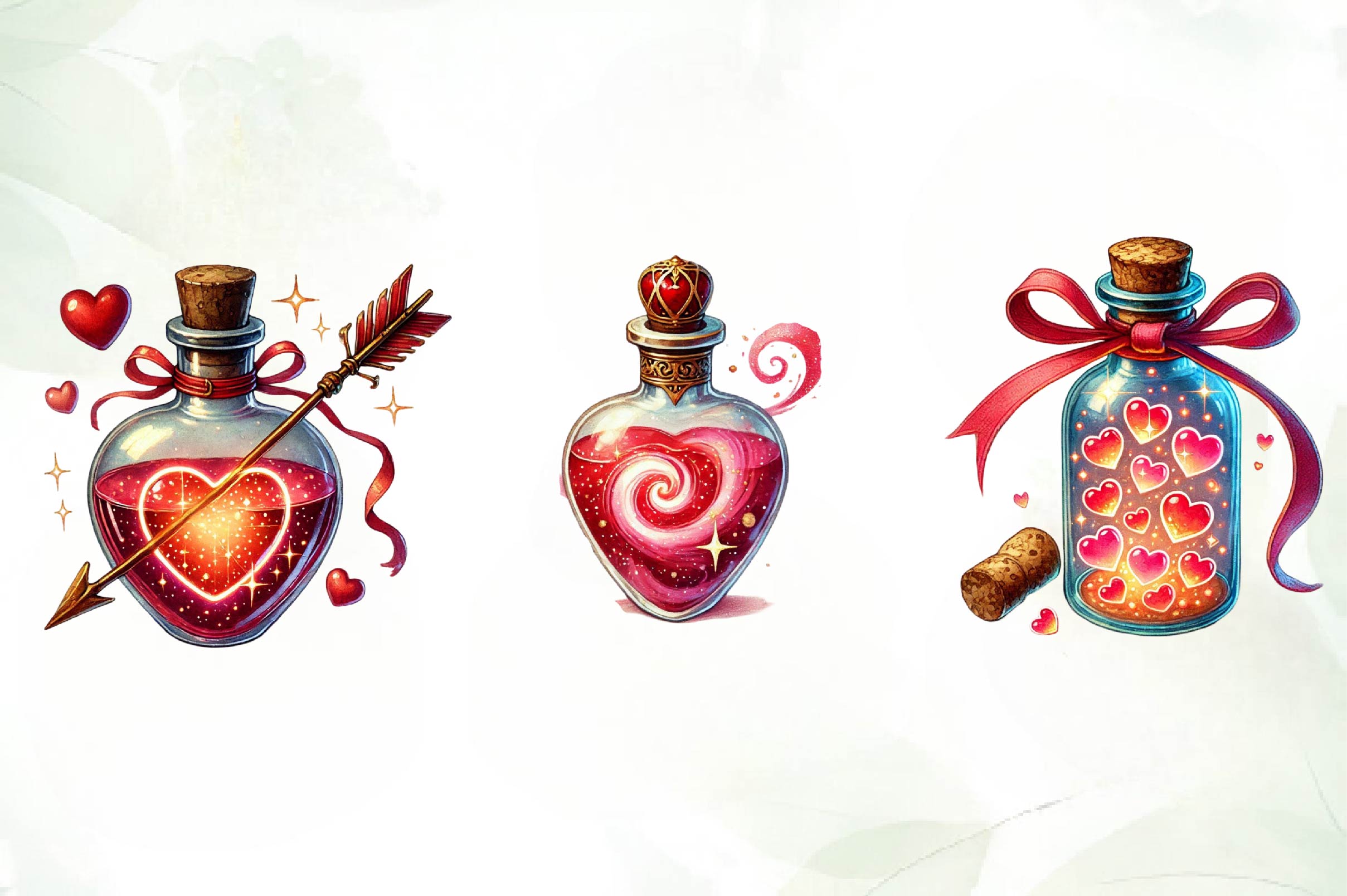 Love Bottle Valentines Day Clipart Bundle - CraftNest - Digital Crafting and Art