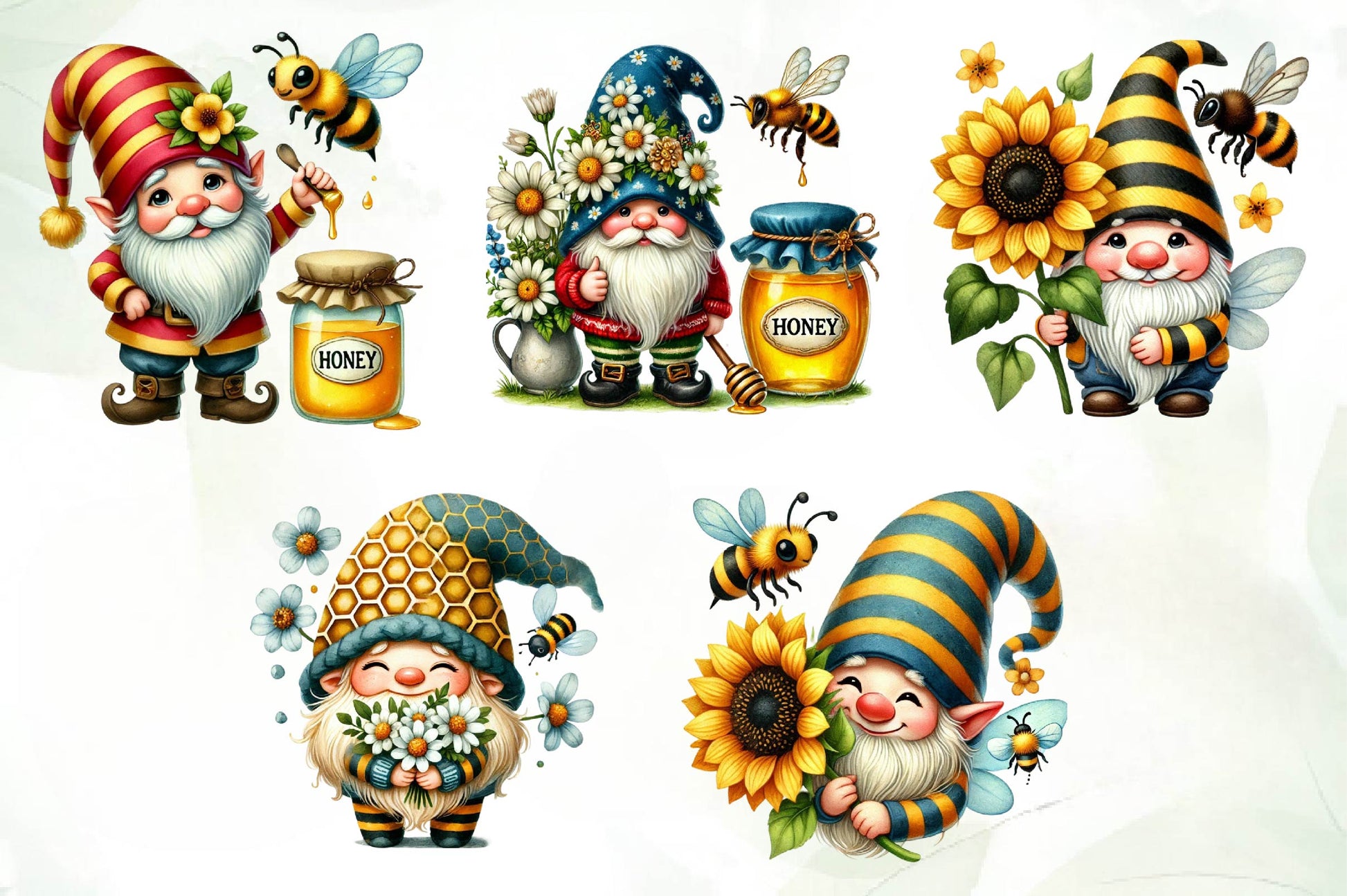 Honey Bee Gnome Clipart Bundle 2 - CraftNest - Digital Crafting and Art