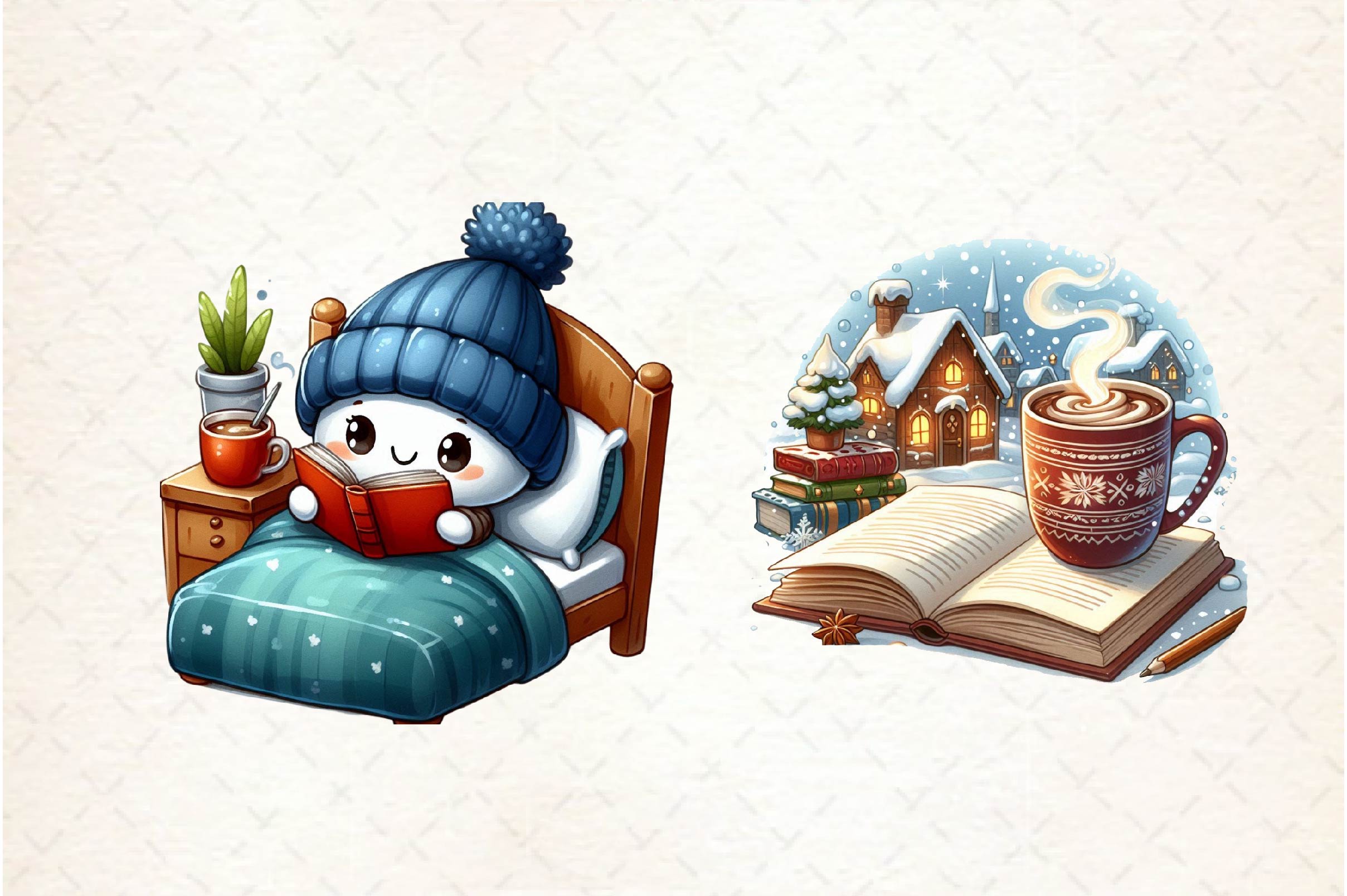 Chilly Reading Day Clipart Bundle - CraftNest - Digital Crafting and Art