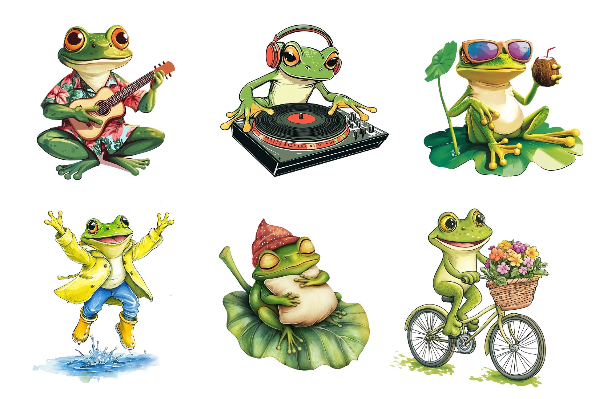Quirky Funny Frog Clipart Bundle - CraftNest - Digital Crafting and Art