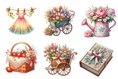 Vintage Springtime Clipart Bundle - CraftNest - Digital Crafting and Art