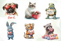 Grumpy Valentine Animal Clipart Bundle - CraftNest - Digital Crafting and Art