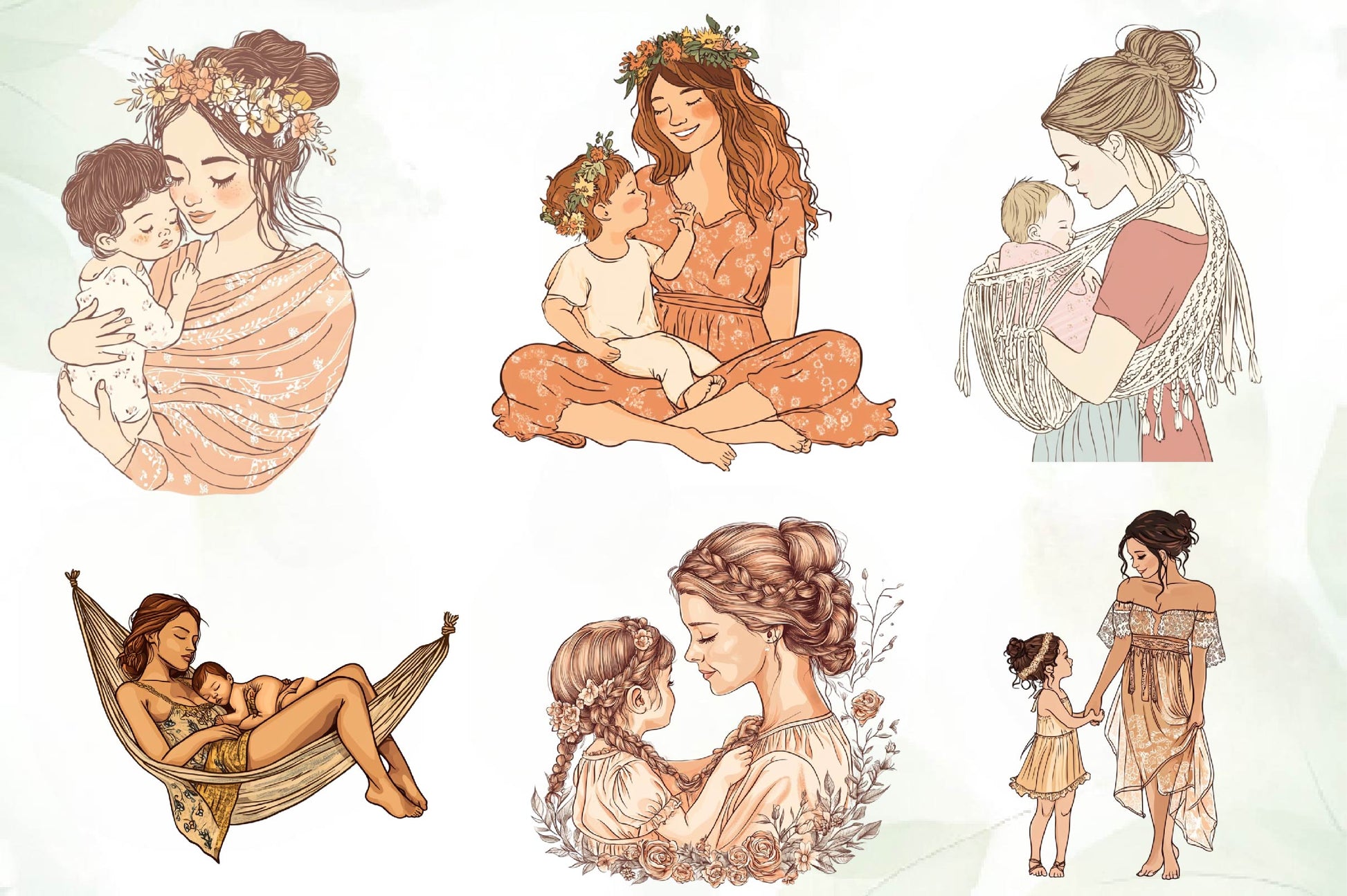 Boho Mothers Love Clipart Bundle - CraftNest - Digital Crafting and Art
