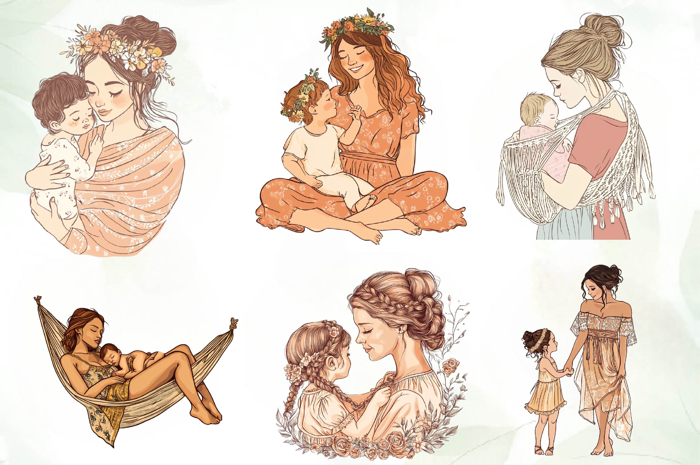 Boho Mothers Love Clipart Bundle - CraftNest - Digital Crafting and Art