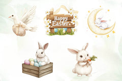 Neutral White Easter Clipart Bundle 2 - CraftNest - Digital Crafting and Art