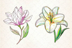 Round Stained Glass Spring Little Flower Clipart Bundle - CraftNest - Digital Crafting and Art