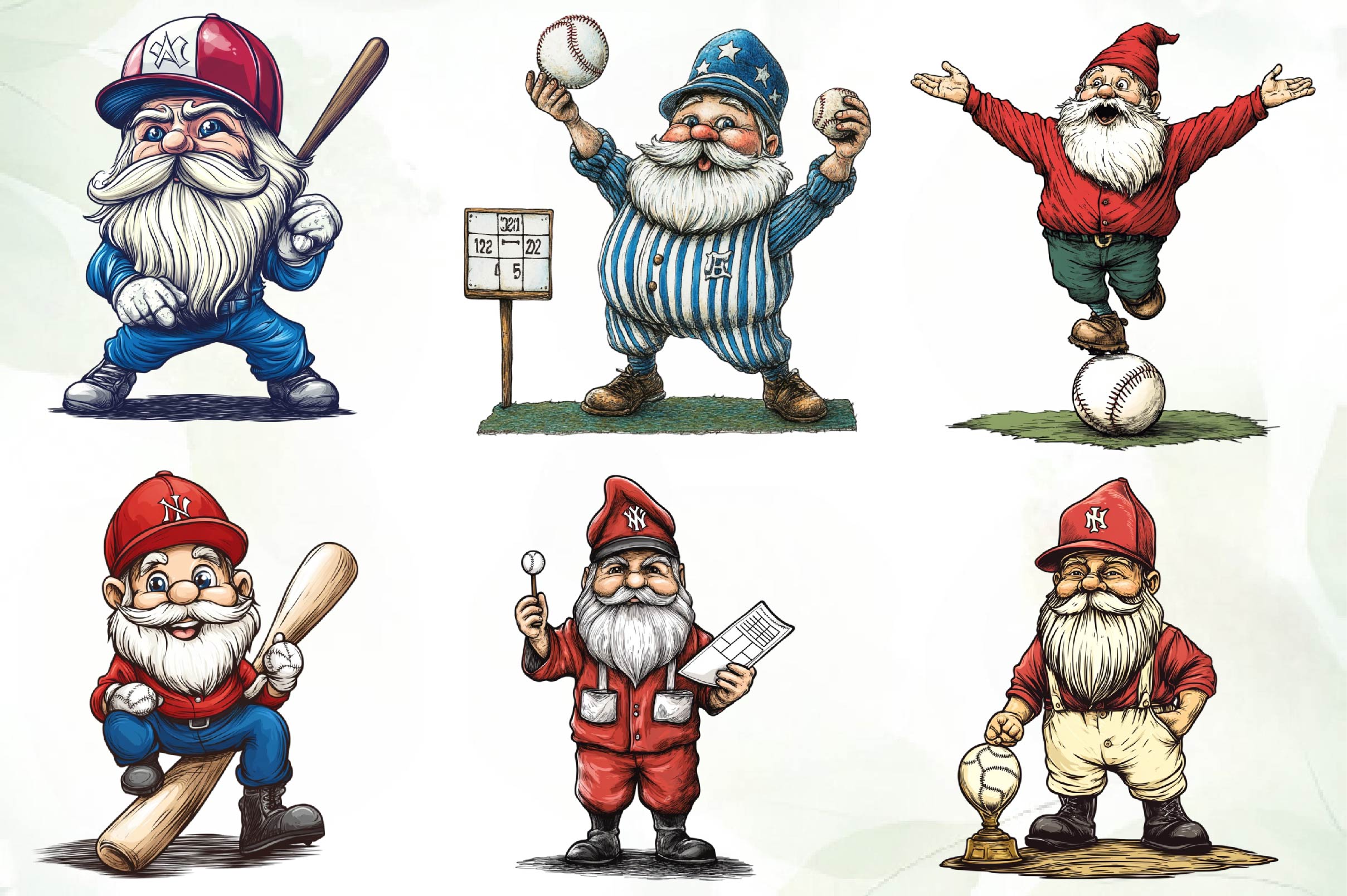 Baseball Gnome Clipart Bundle - CraftNest - Digital Crafting and Art