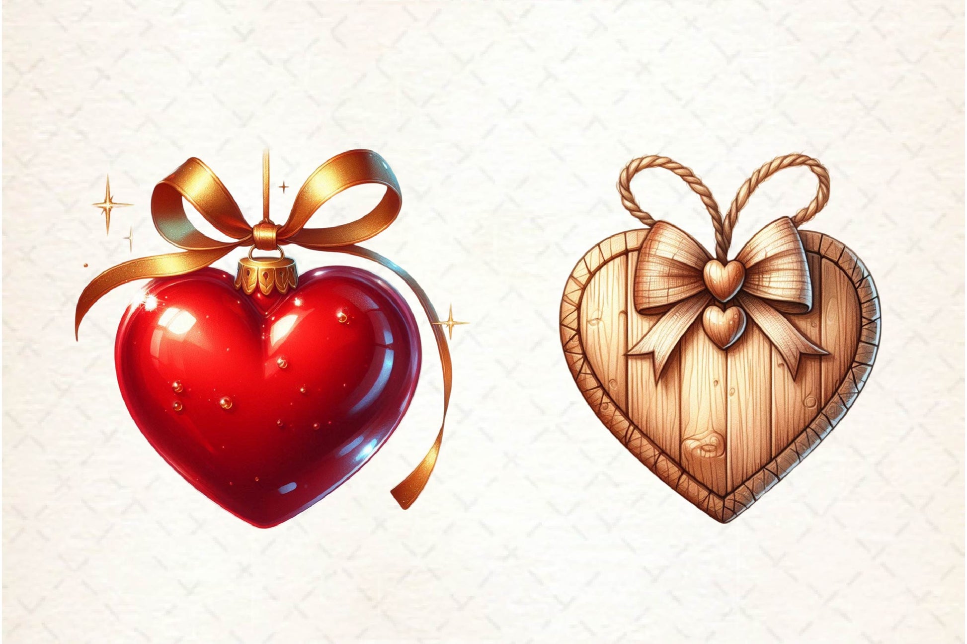 Christmas Heart Ornaments Clipart Bundle - CraftNest - Digital Crafting and Art