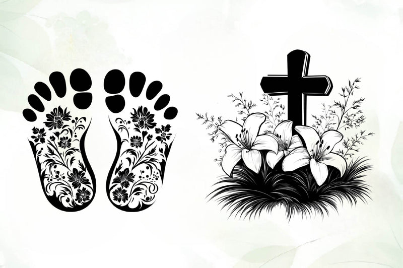 Black And White Easter Day Clipart Bundle - CraftNest - Digital Crafting and Art