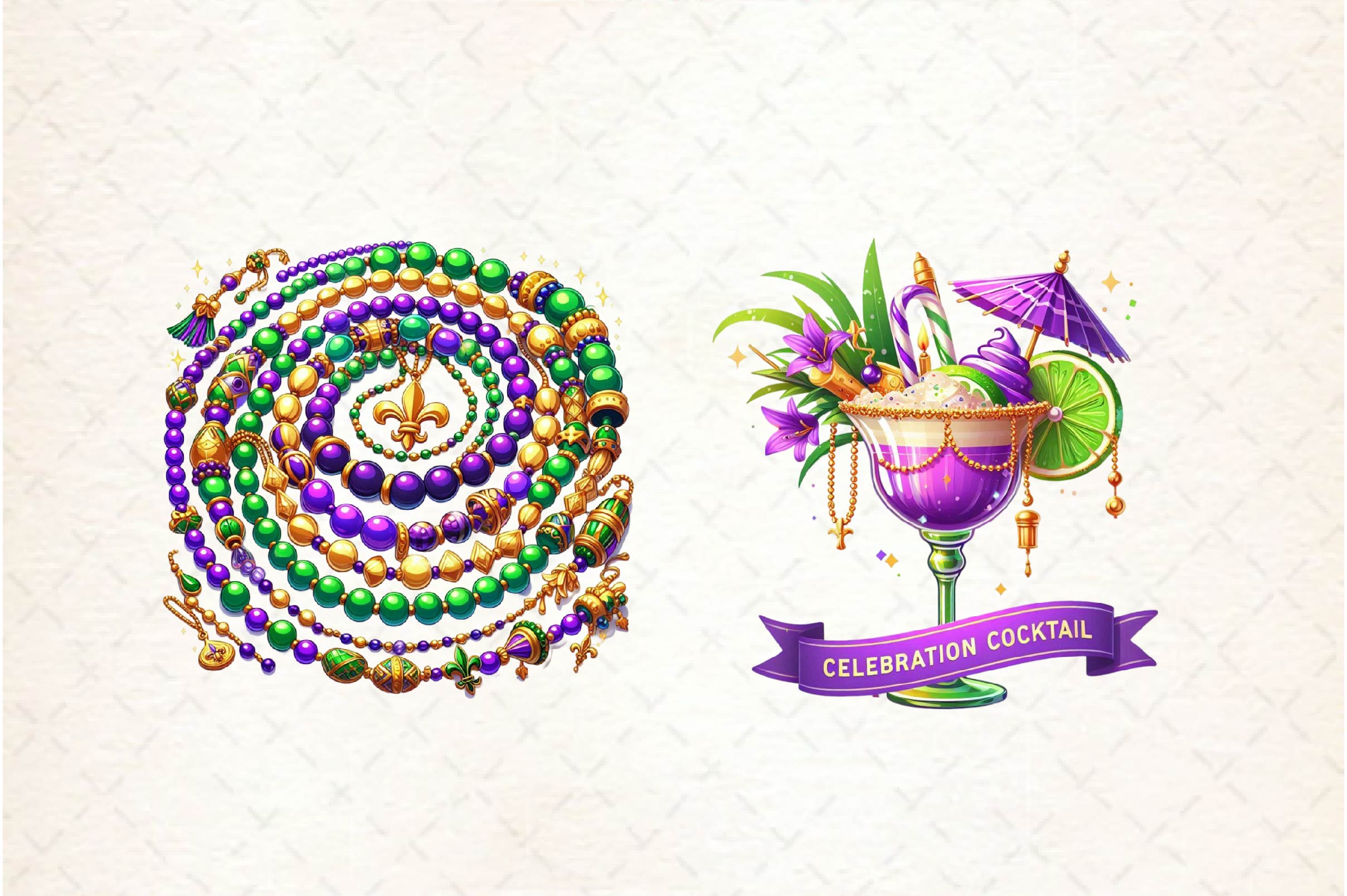 Mardi Gras Clipart Bundle 3 - CraftNest - Digital Crafting and Art