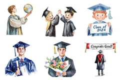 Graduation Senior Boy Graduation Day Clipart Bundle - CraftNest - Digital Crafting and Art