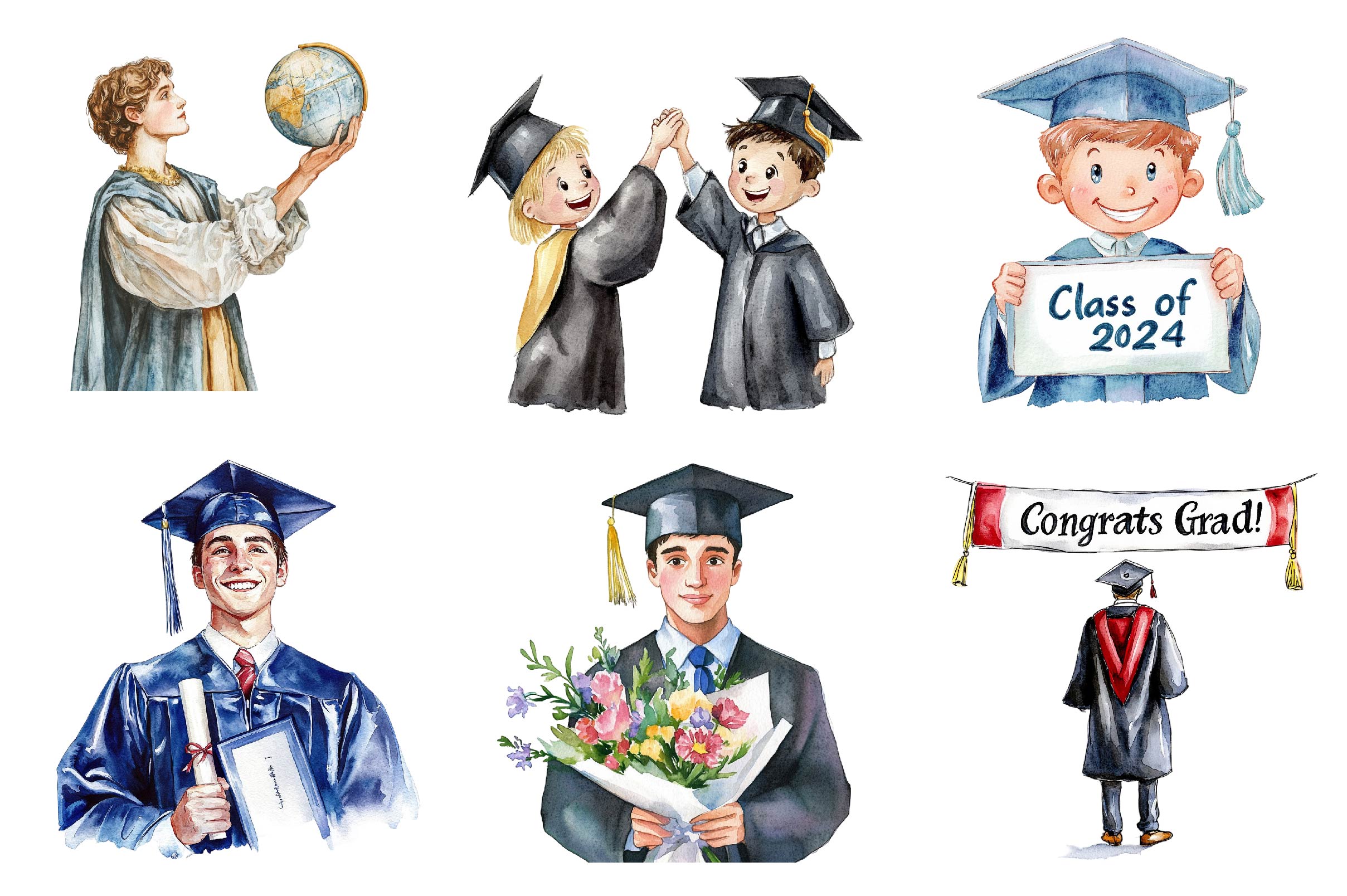 Graduation Senior Boy Graduation Day Clipart Bundle - CraftNest - Digital Crafting and Art