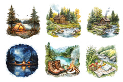 Spring Riverside Camping Clipart Bundle - CraftNest - Digital Crafting and Art