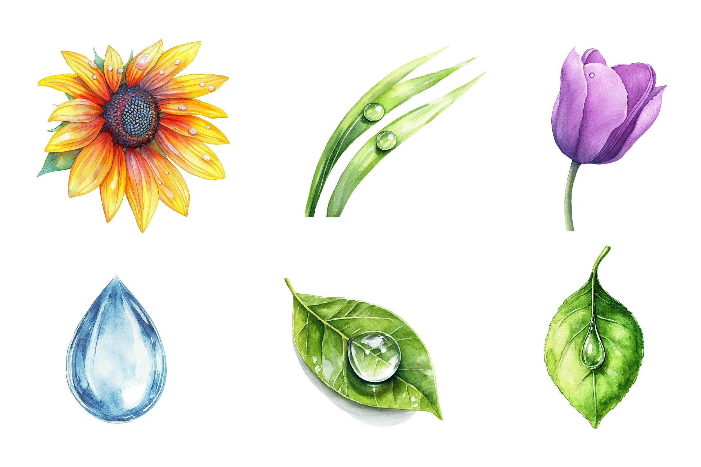 Spring Water Droplets Clipart Bundle 1 - CraftNest - Digital Crafting and Art