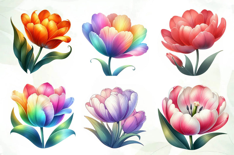 Spring Tulips Clipart Bundle - CraftNest - Digital Crafting and Art