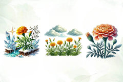 Marigold Chilly Spring Day Clipart Bundle - CraftNest - Digital Crafting and Art