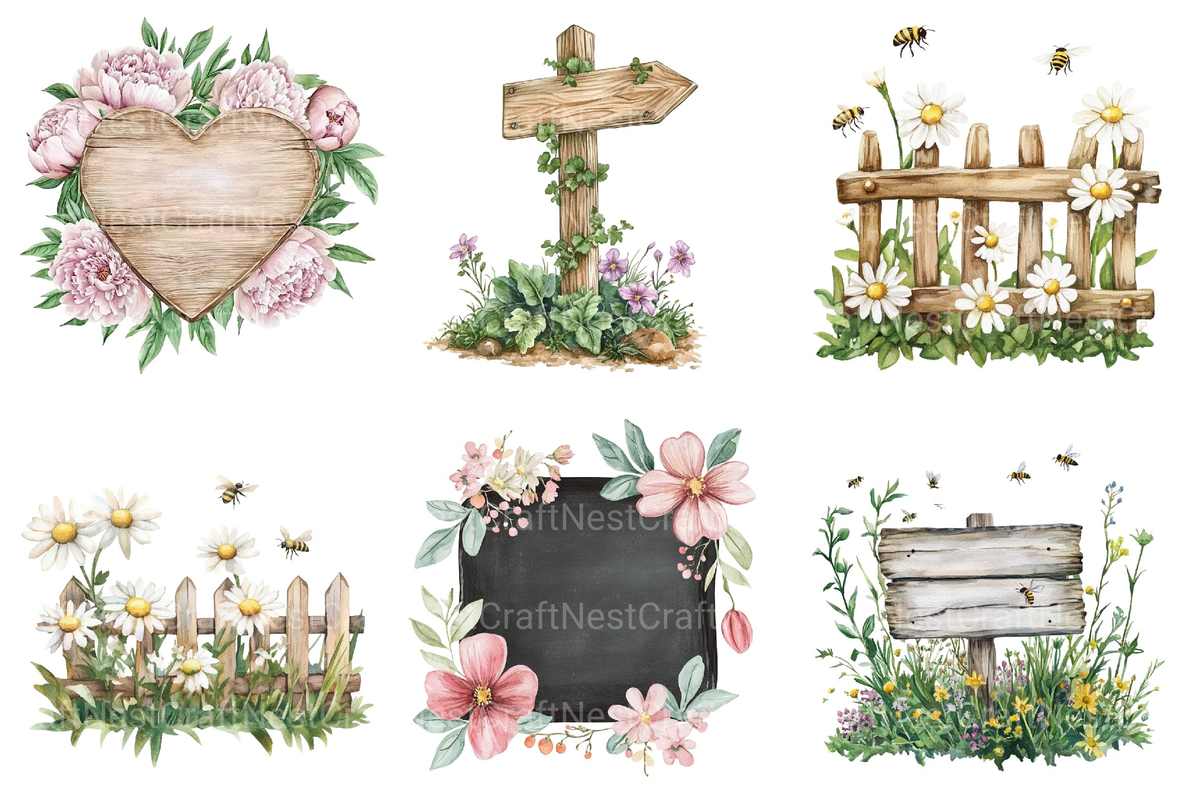 Garden Signs Collection Clipart Bundle - CraftNest - Digital Crafting and Art