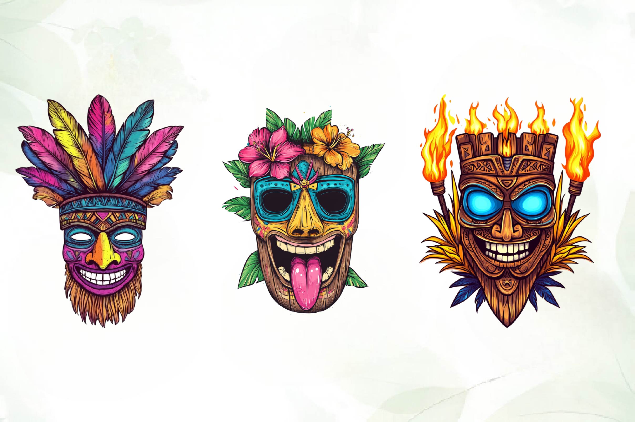 Festival Tiki Mask Clipart Bundle - CraftNest - Digital Crafting and Art