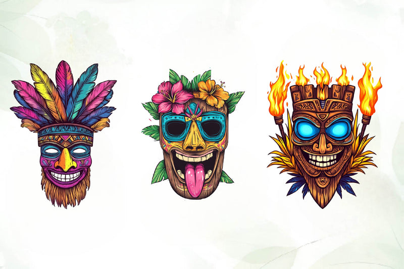 Festival Tiki Mask Clipart Bundle - CraftNest - Digital Crafting and Art