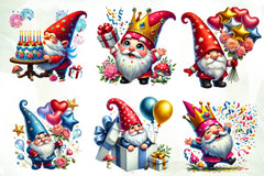 Birthday Gnomes Clipart Bundle - CraftNest - Digital Crafting and Art