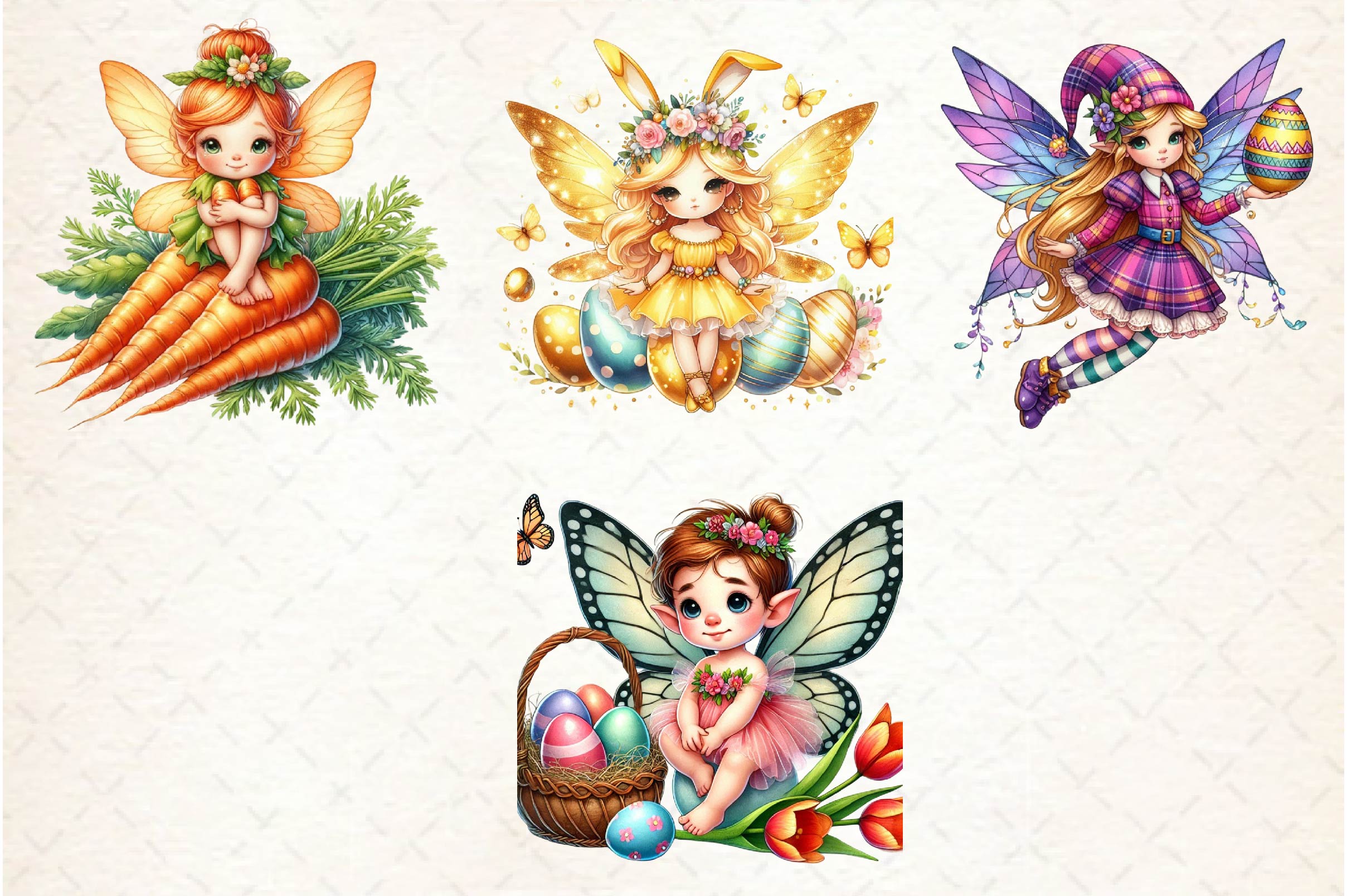 Cute Fairy Easter Clipart Bundle - CraftNest - Digital Crafting and Art