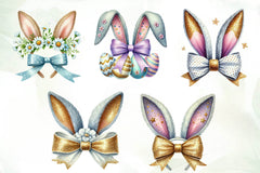 Easter Bunny Ear Coquette Bow Clipart Bundle - CraftNest - Digital Crafting and Art
