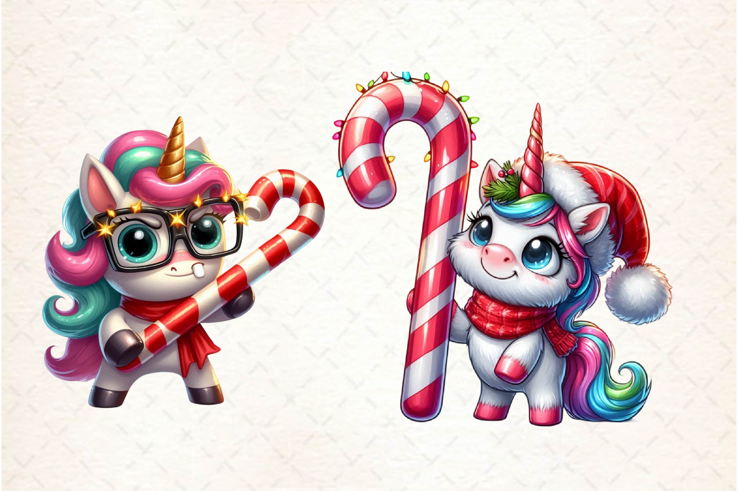 Funny Christmas Candy Unicorn Clipart Bundle - CraftNest - Digital Crafting and Art
