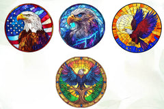 Round Stained Glass Eagle Embrace Clipart Bundle - CraftNest - Digital Crafting and Art