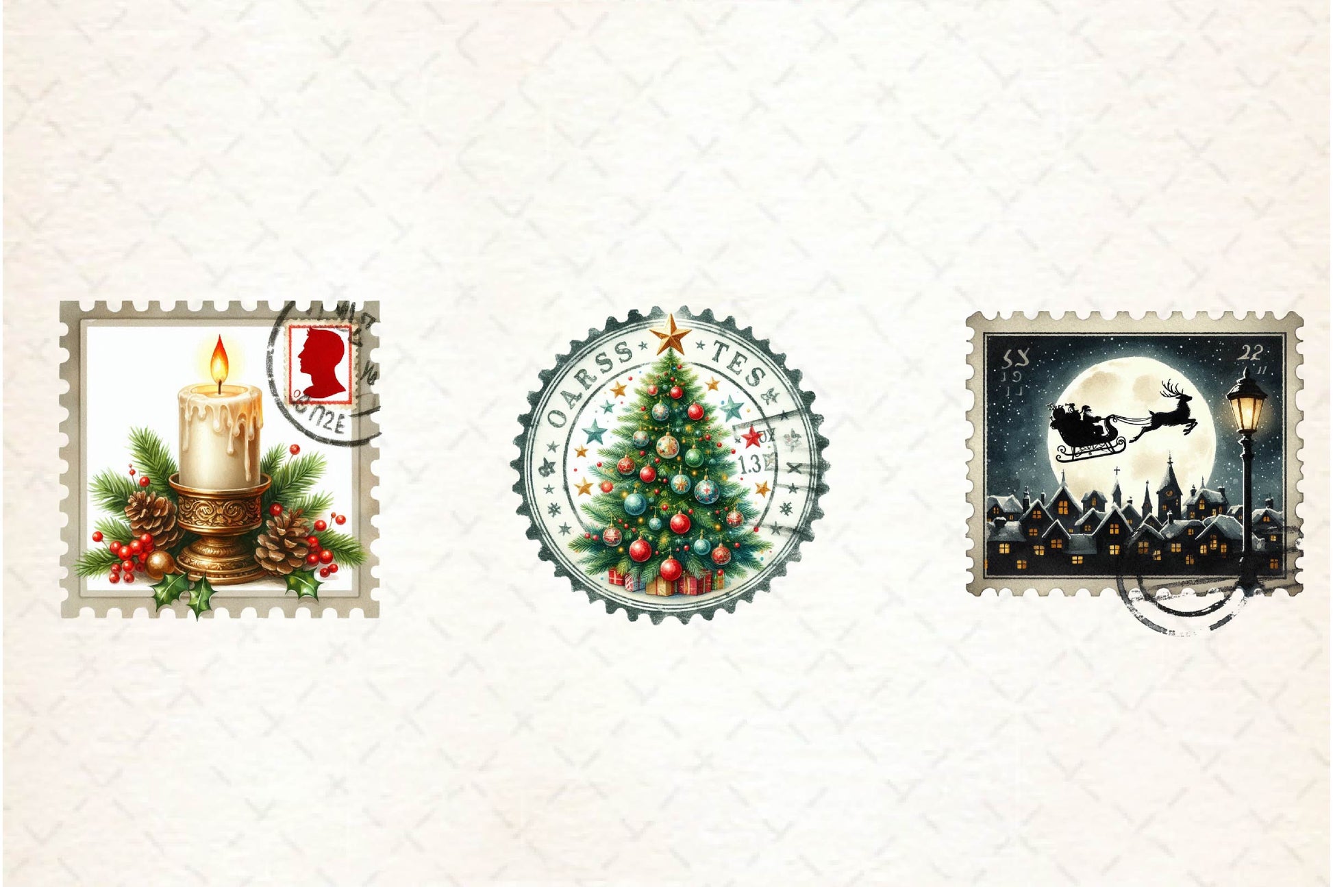 Christmas Stamps Clipart Bundle - CraftNest - Digital Crafting and Art