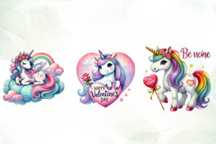 Cute Valentines Day Unicorn Clipart Bundle - CraftNest - Digital Crafting and Art