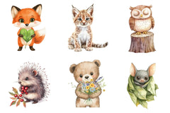 Cute Little Animal Woodland Clipart Bundle - CraftNest - Digital Crafting and Art