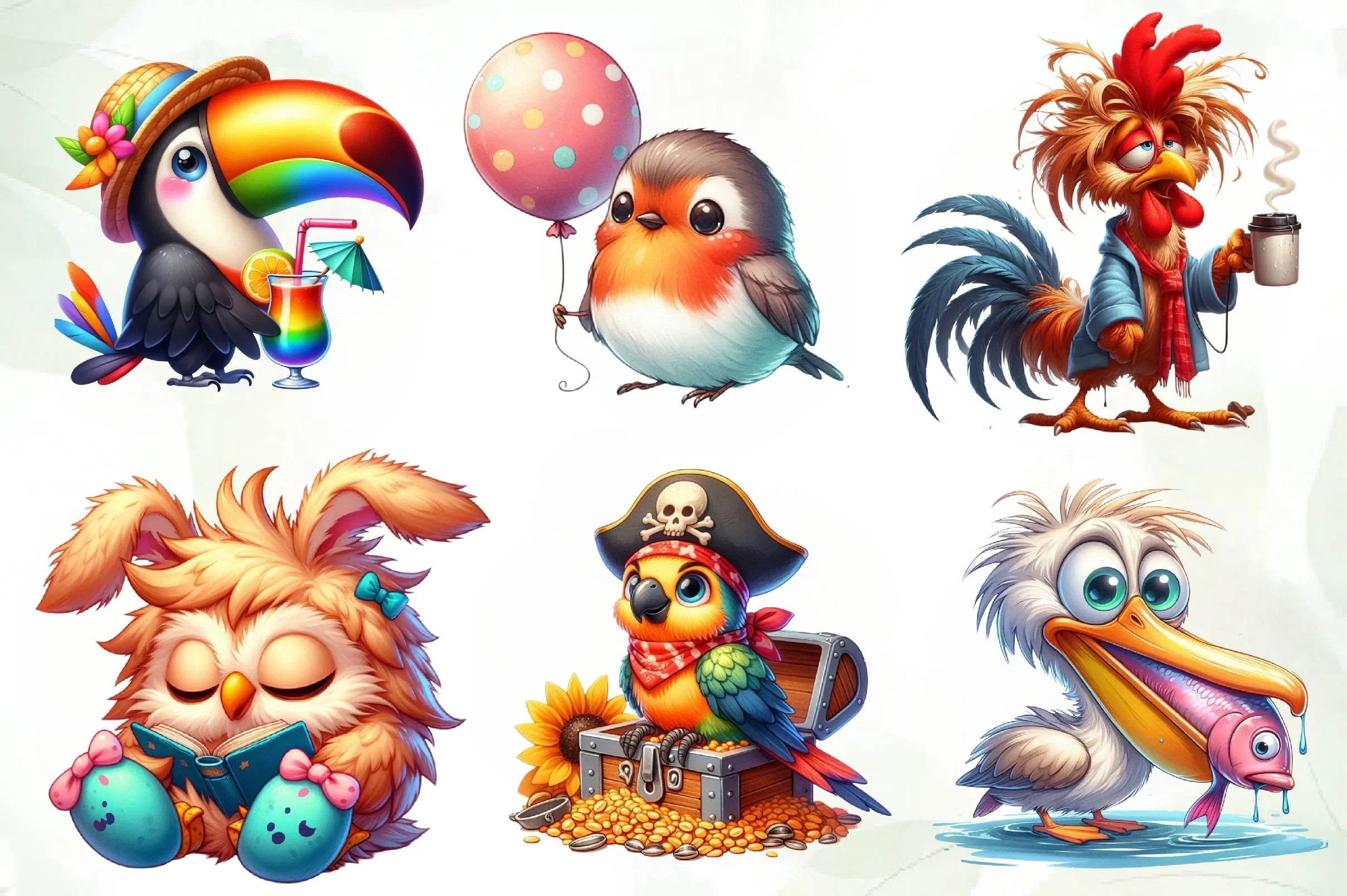 Quirky Funny Bird Clipart Bundle 1 - CraftNest - Digital Crafting and Art