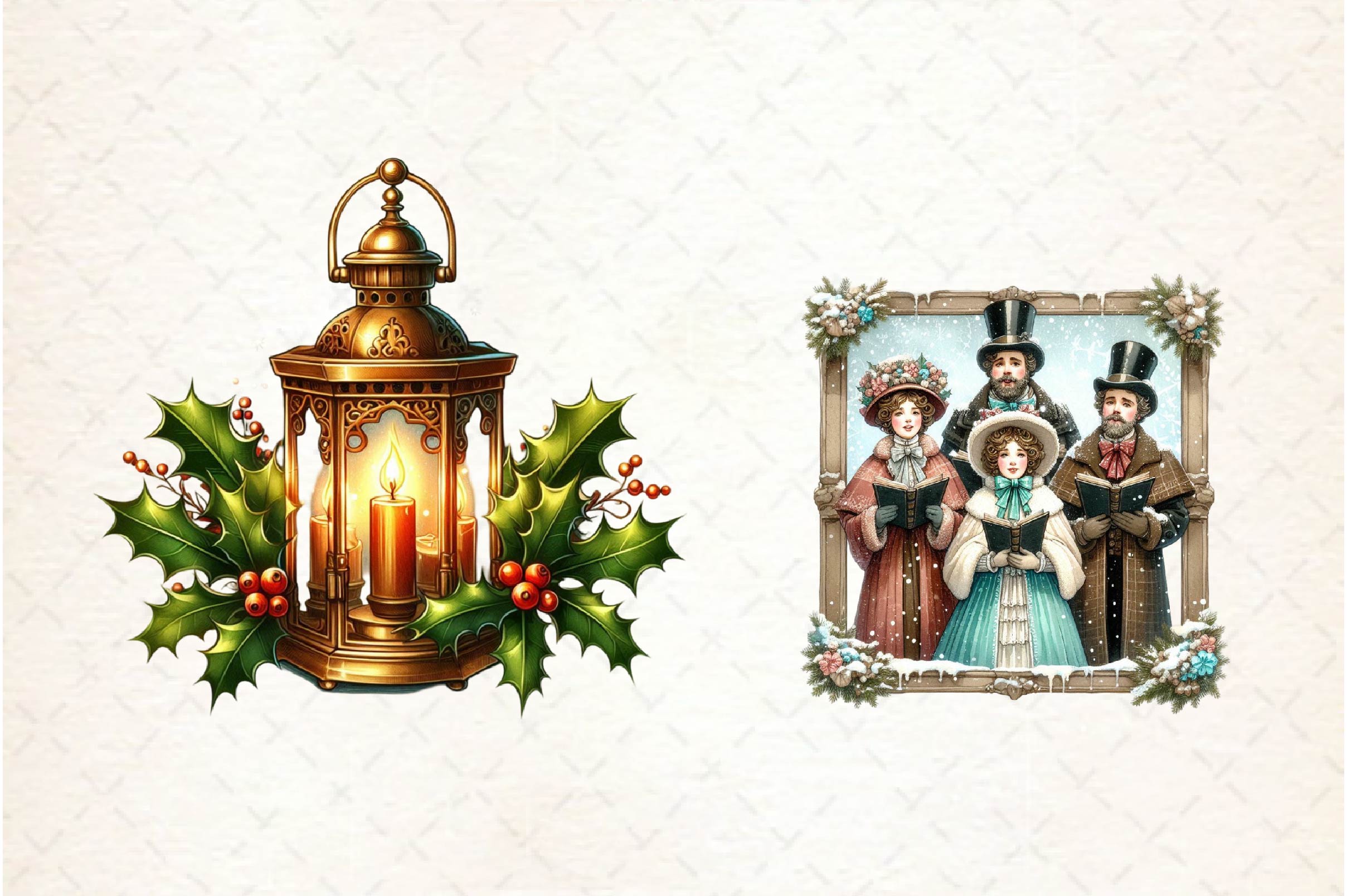 Christmas Antique Clipart Bundle - CraftNest - Digital Crafting and Art