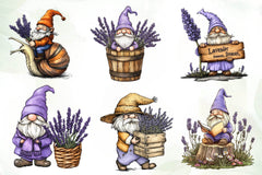 Lavender Purple Gnome Clipart Bundle - CraftNest - Digital Crafting and Art
