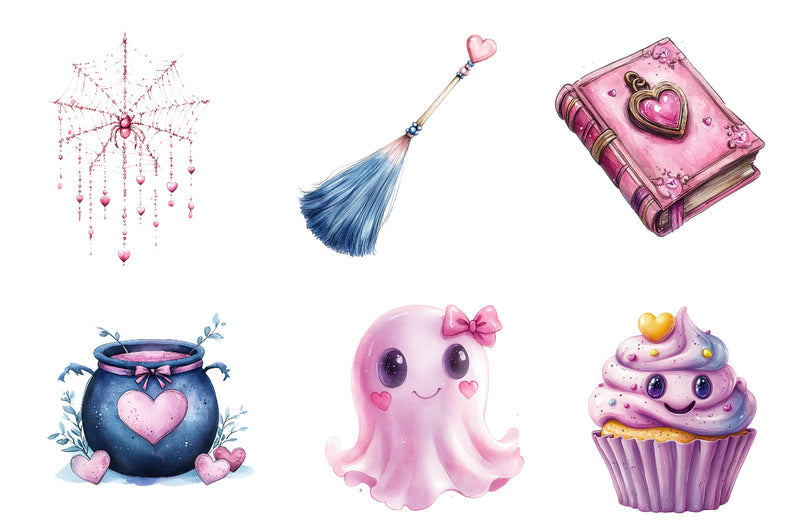 Charm Pink Halloween Clipart Bundle - CraftNest - Digital Crafting and Art