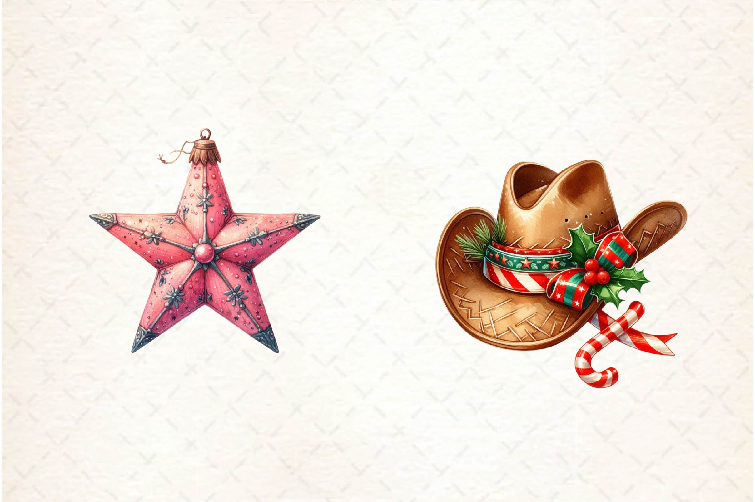 Coquette Western Christmas Clipart Bundle - CraftNest - Digital Crafting and Art