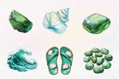 Summer Coastal Serenity Clipart Bundle - CraftNest - Digital Crafting and Art