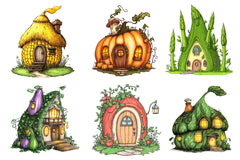 Vegetable Houses Clipart Bundle - CraftNest - Digital Crafting and Art