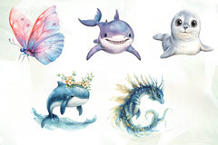 Adorable Sea Creatures Summer Clipart Bundle - CraftNest - Digital Crafting and Art